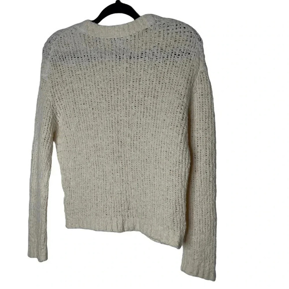 Vince Merino Wool Blend Chunky Knit Long Sleeve  Cream Sweater Size Small - Picture 8 of 8